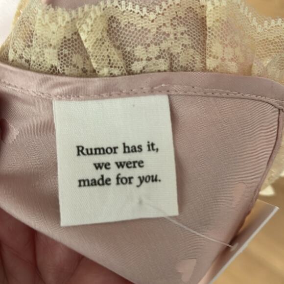 Rumored Pink and Cream Lace Trim Cami Top - Picture 9 of 10